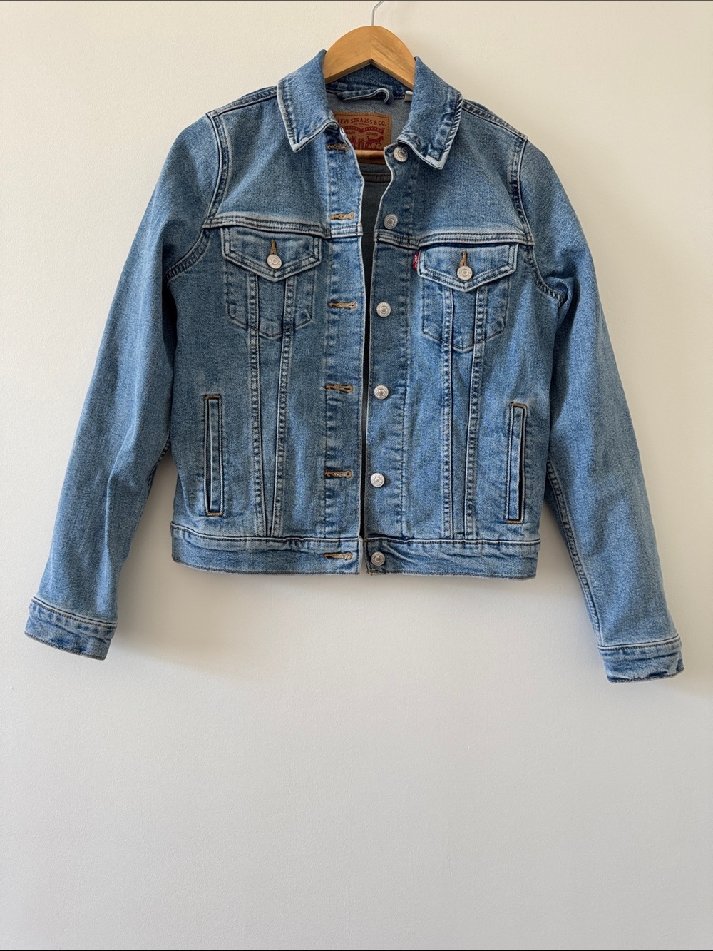 Levi’s Original Trucker Jacket Jeanie Medium Wash Denim Size S Minimalist - Picture 2 of 10